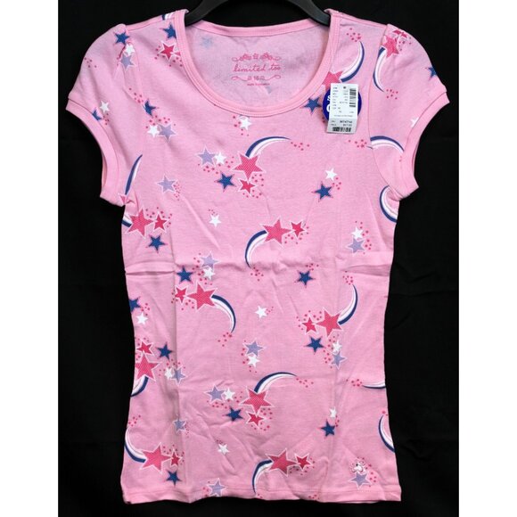 Y2K Limited Too Pink Tshirt Girls sz 16 Stars Rainbows Long NEW 2000s Fashion - Picture 1 of 7